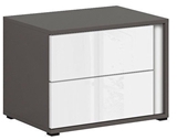 Show details for Black Red White Graphic Night Stand Right White/Wolfram Grey
