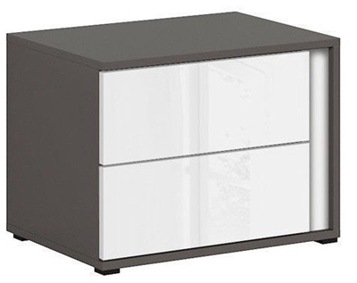 Picture of Black Red White Graphic Night Stand Right White/Wolfram Grey