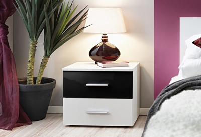 Picture of Bedside table ASM Vicky Sonoma Oak / Gloss White