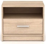 Show details for Bedside table Black Red White Nepo Plus Sonoma Oak