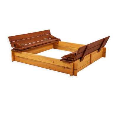 Picture of Folkland Timber Sandbox Four Corner With Foldable Lid Natural