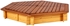Picture of Folkland Timber Sandbox Six Corner With Removable Lid Brown/Yellow