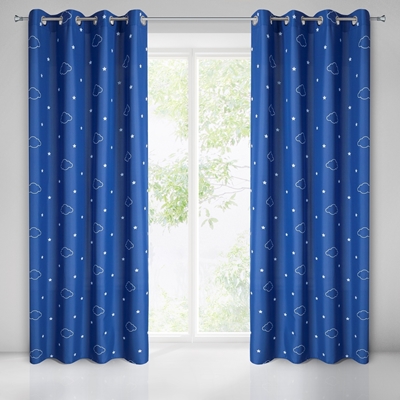Picture of Curtain nubles 140x250 blue rings n