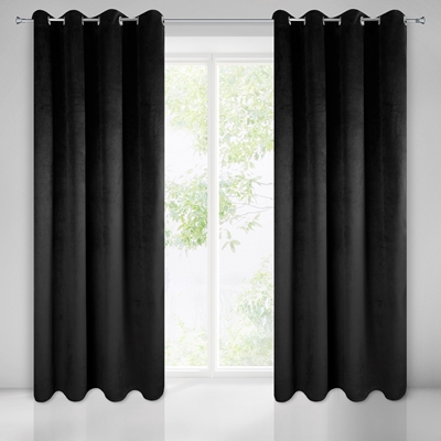 Picture of CURTAIN PIERRE BLACK / FLOWERS 140X250 N