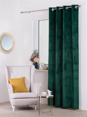 Picture of CURTAIN VELVET GREEN / FLOWERS 140X250 N