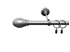 Picture of Curtain rod bar D19, 180cm, matt silver