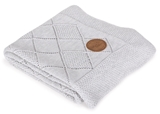 Show details for Ceba Baby Rice Stitch Knitted Blanket In Gift Box 90x90 Light Grey