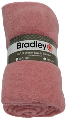 Picture of Bradley Plaid Fleece 150x200cm Rose
