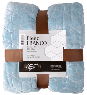 Picture of Home4you Franco Blanket 130x160cm Blue/Silver