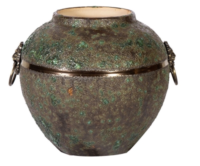 Picture of Home4you Leon Ceramic Vase 21cm Antique Green