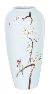 Picture of Home4you Yoko Ceramic Vase Cherry Blossoms H28cm Light Blue
