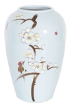 Show details for Home4you Yoko Ceramic Vase Cherry Blossoms H32cm Light Blue