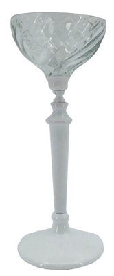Picture of Home4you Eva Candlestick 28cm Clear/White