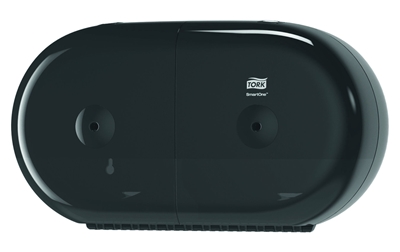 Picture of Tork SmartOne Twin Mini Toilet Roll Dispenser Black