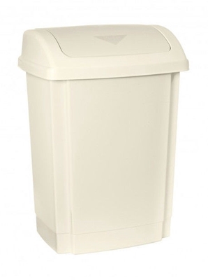 Picture of Plast Team Rubbish Bin With Swing Lid 24.5x19.3x35.2 10l Beige