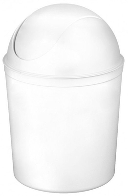 Picture of Plast Team Swing Round Waste Basket 21.3x21.3x31.5cm 5l White