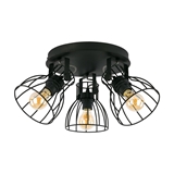 Show details for CEILING LAMP ALANO BLACK 2123 3X60W E27