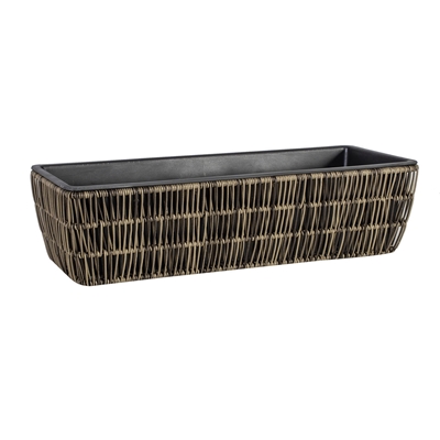Picture of Home4you Wicker Flower Box 60x19x14cm Brown