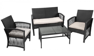 Picture of Outdoor furniture set 4IQ Garden Set, black, 4 seats