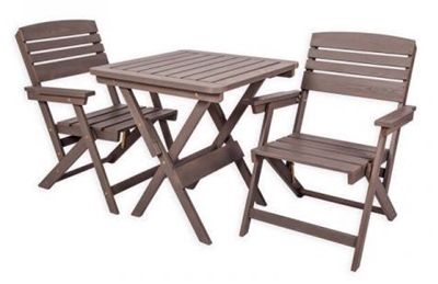 Picture of Outdoor furniture set Falkland Timber Heini 2, gray, 2 seats