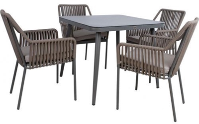 Picture of Outdoor furniture set Home4you Andros 5 Piece Set K21188, grey/brown, 4 seats