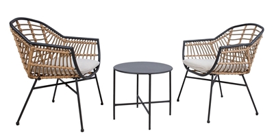 Picture of Outdoor furniture set Home4you Lunde 2 77672, grey/brown, 2 seats