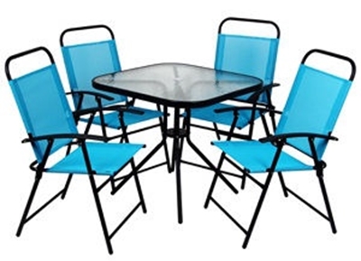 Picture of Outdoor furniture set Verners ZRGS022 402608, black/blue, 1-4 seats