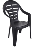 Show details for Garden chair Guinea, black/grey, 56 cm x 54 cm x 94 cm