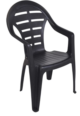 Picture of Garden chair Guinea, black/grey, 56 cm x 54 cm x 94 cm