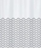 Show details for Spirella Vagues Shower Curtain 180x200cm White Black