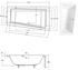 Picture of Bathtub Besco Intima Left 150, 1500 mm x 850 mm x 415 mm, rectangular