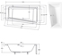 Picture of Bathtub Besco Intima Right 150, 1500 mm x 850 mm x 415 mm, asymmetrical