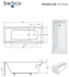 Picture of Bathtub Besco Modern Slim 170, 1600 mm x 700 mm x 390 mm, rectangular