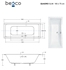 Picture of Bathtub Besco Quadro Slim 165, 1650 mm x 750 mm x 420 mm, rectangular