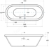 Picture of Bath Besco Victoria 185, 1850 mm x 820 mm x 470 mm, oval