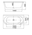 Picture of Bathtub Masterjero 51778, 1700 mm x 780 mm x 600 mm, oval