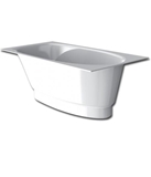 Show details for Bathtub Paa Uno, 1500 mm x 750 mm x 630 mm, rectangular