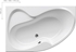 Picture of Ravak bathtub, 1500 mm x 440 mm x 1050 mm, asymmetrical