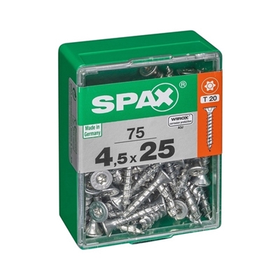 Picture of SCREW 4,5X25 WHITE ZN 75 PCS (SPAX)