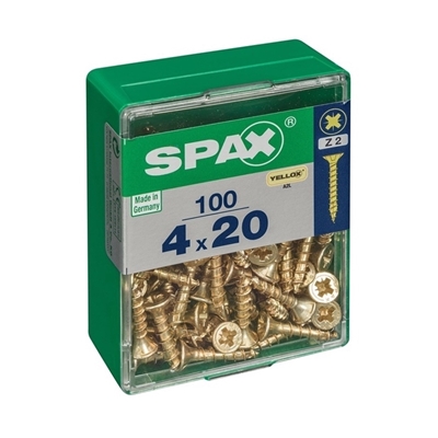 Picture of SCREW 4X20 YELLOW ZN 100 PSC (SPAX)