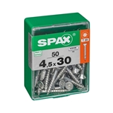 Show details for SCREW 4,5X30 WHITE ZN 50 PCS (SPAX)