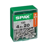 Show details for SCREW wood 4,5X20 WHITE ZN 100 PSC (SPAX)